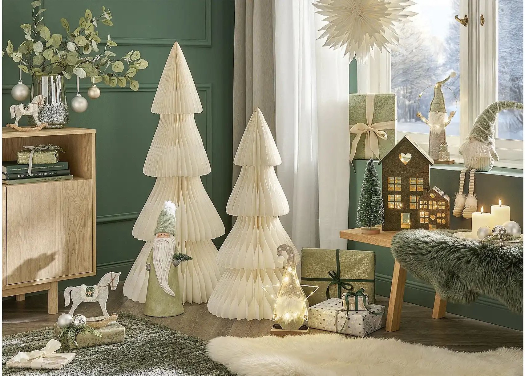 HOME STORY Wabentannenbaum ¦ creme ¦ Papier ¦ Maße (cm): H: 120 Weihnachten - Höffner