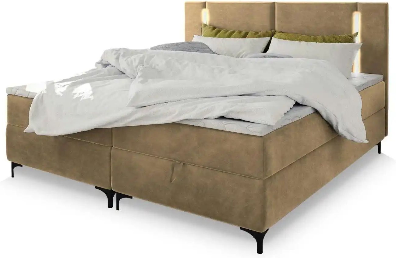 MASSENO Boxbett mit Bettkasten Alba ¦ beige ¦ Maße (cm): B: 180 H: 108 Betten > Polsterbetten - Höffner