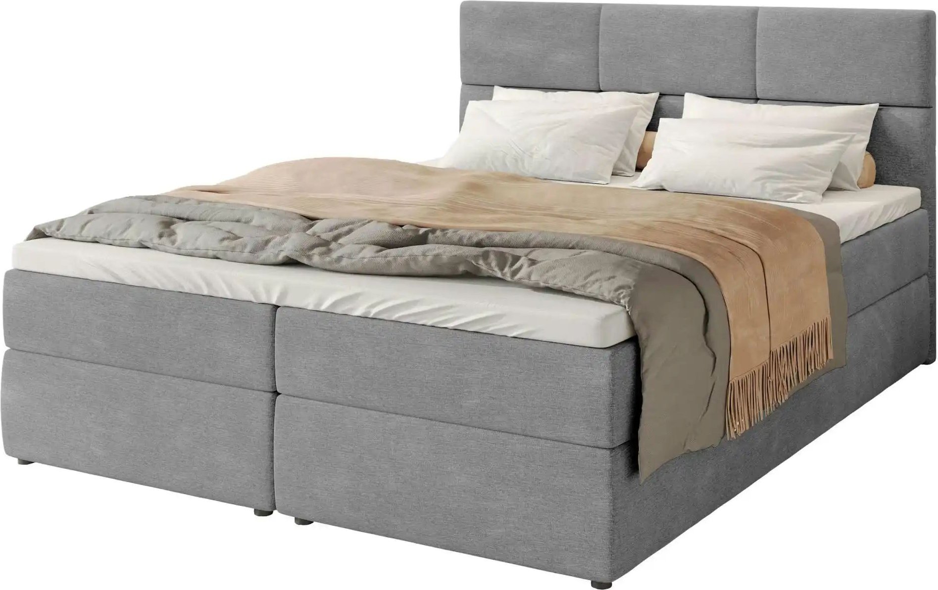 Boxbett mit Stauraum und Topper Boston ¦ grau ¦ Maße (cm): B: 160 H: 102 Betten > Polsterbetten - Höffner