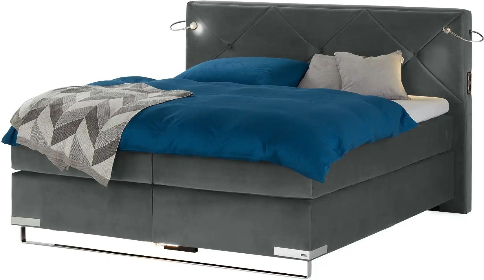 Musterring Boxspringbett Premiumversion Dubai ¦ grau ¦ Maße (cm): B: 197 H: 124 Betten > Boxspringbetten - Höffner