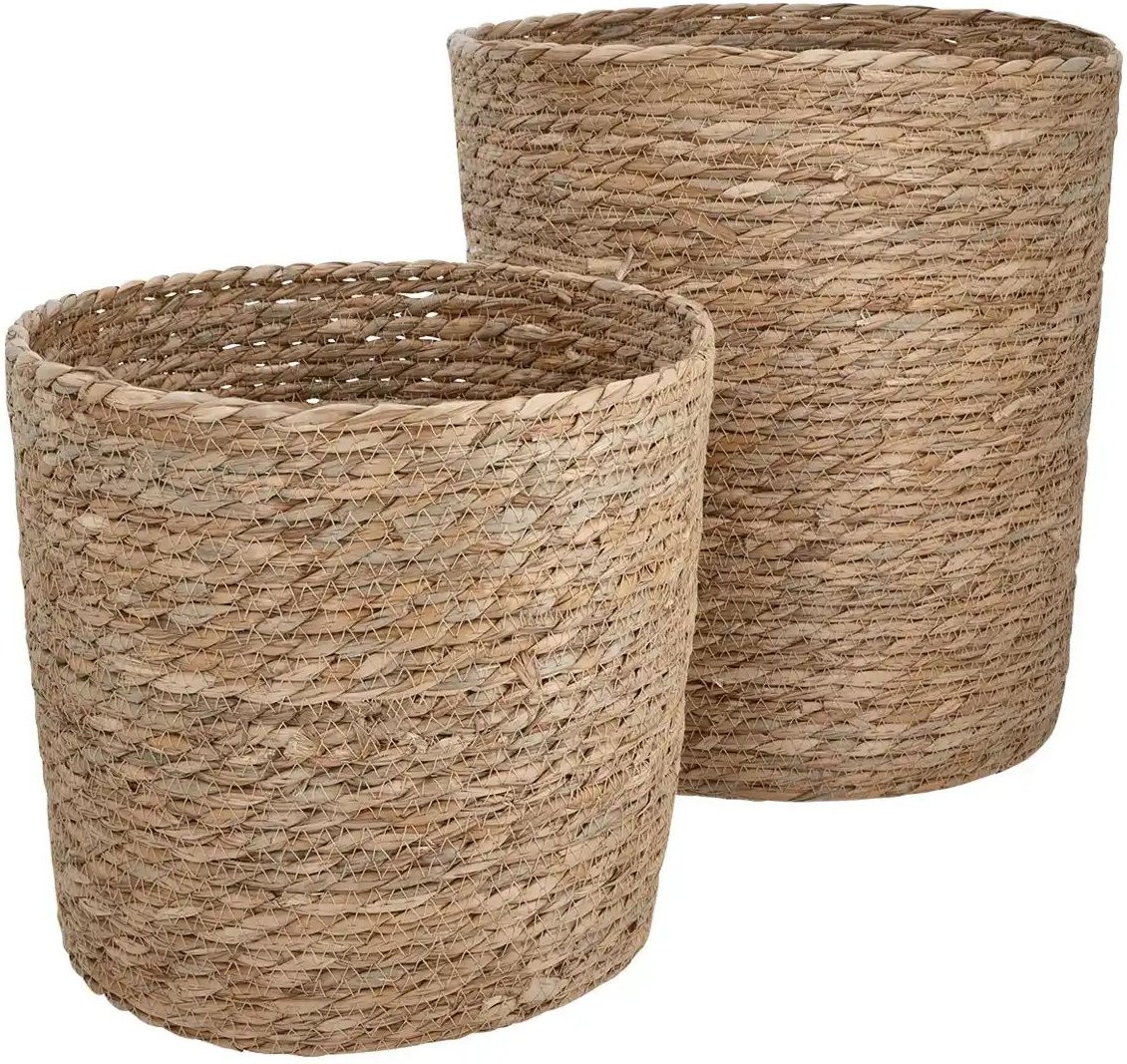 Aufbewahrungskorb 2er Set ¦ braun ¦ Seegras ¦ Maße (cm): H: 38 Ø: 35 Aufbewahrung > Körbe - Höffner