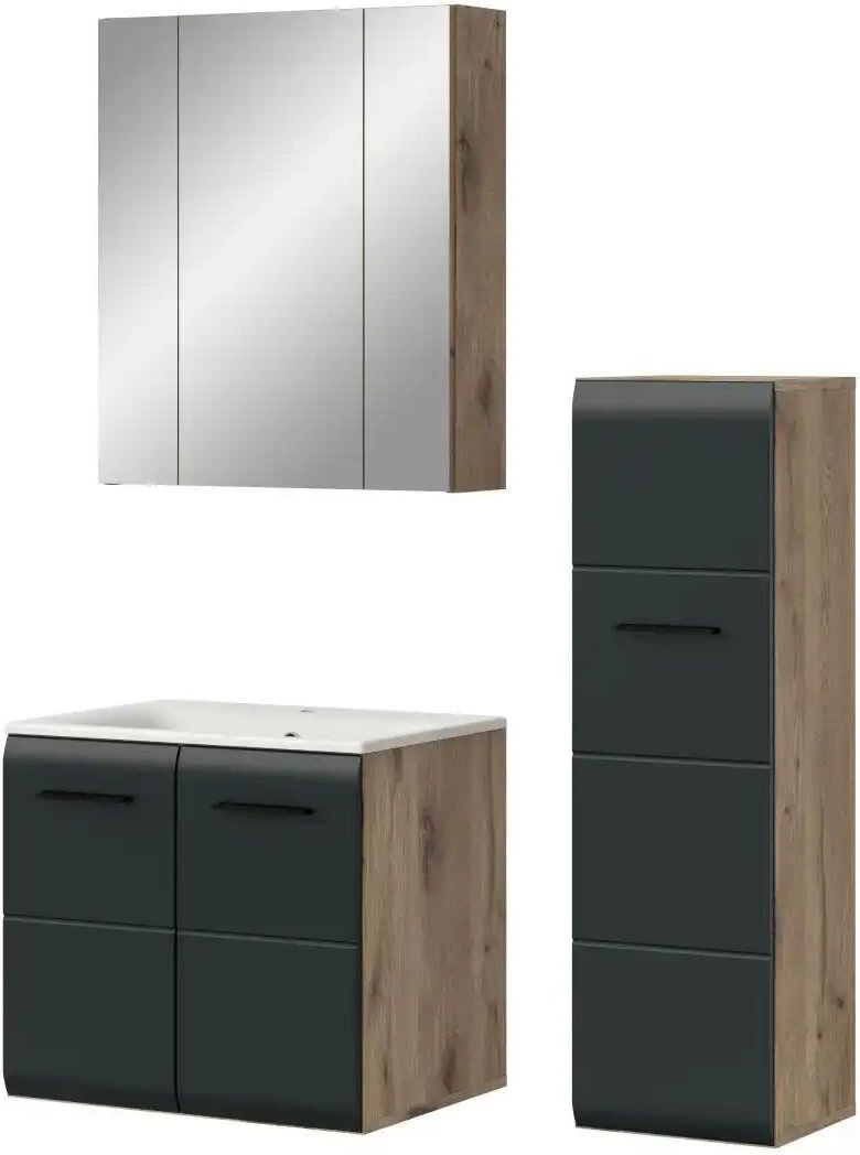 Badkombination Igelsbachsee ¦ holzfarben ¦ Maße (cm): B: 105 H: 185 Schränke > Badschränke > Komplett-Badkombinationen ...