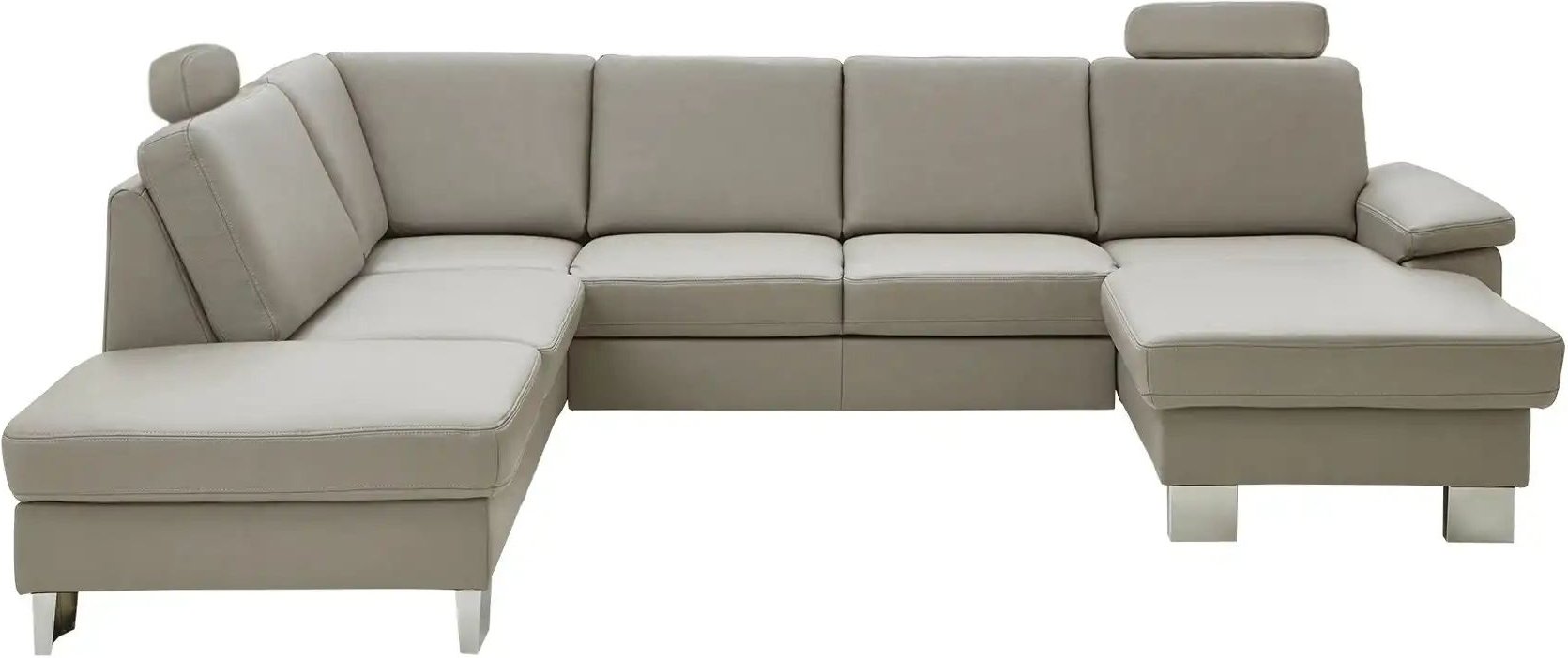 meinSofa Wohnlandschaft mit Sitz- und Rückenbezug aus Echtleder Samu-L ¦ beige ¦ Maße (cm): B: 316 H: 90 Polstermöbel > ...