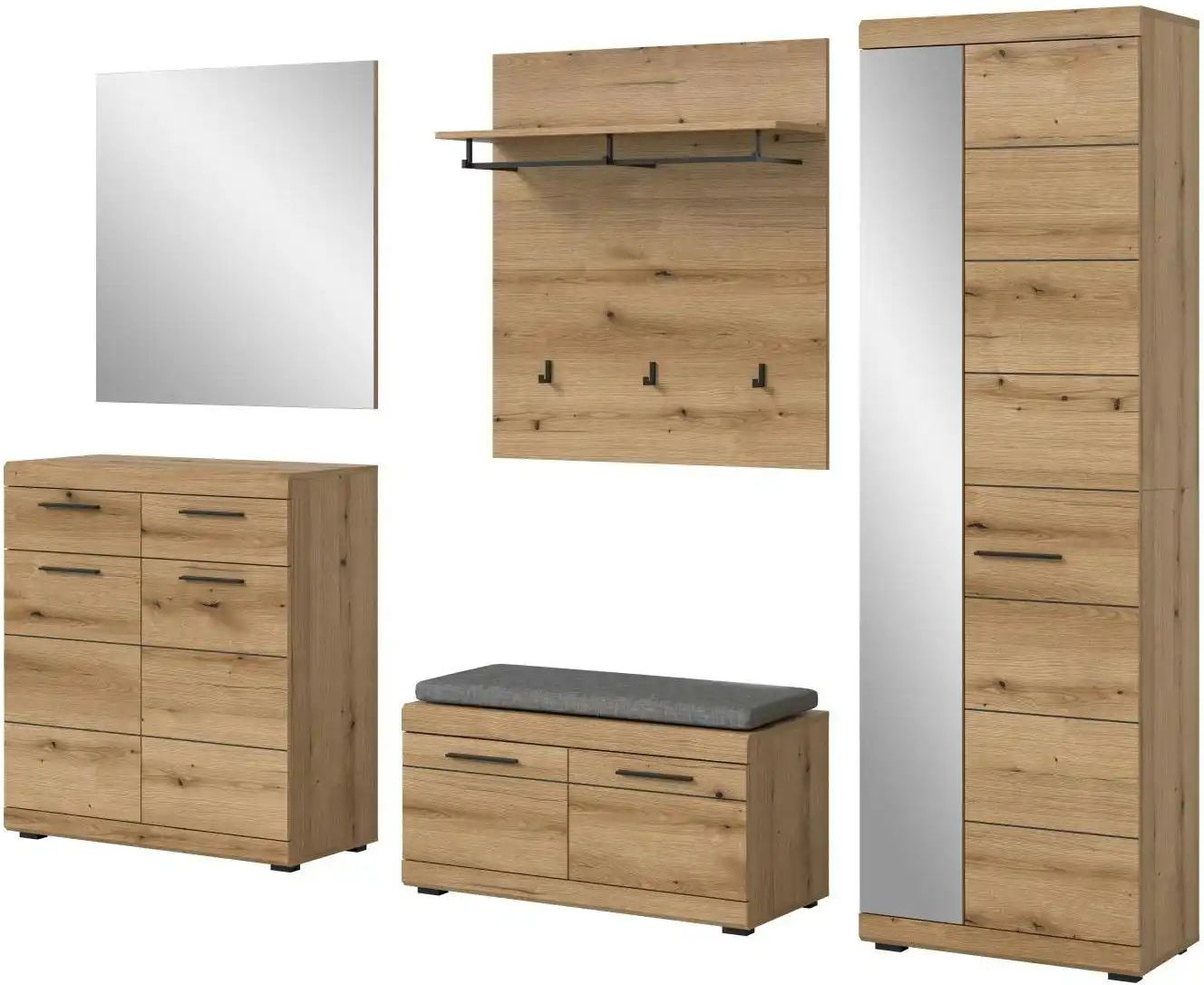 Garderobenkombination ¦ holzfarben ¦ Maße (cm): B: 272 H: 197 Garderoben & Kleiderstangen > Garderobensysteme - Höffne...