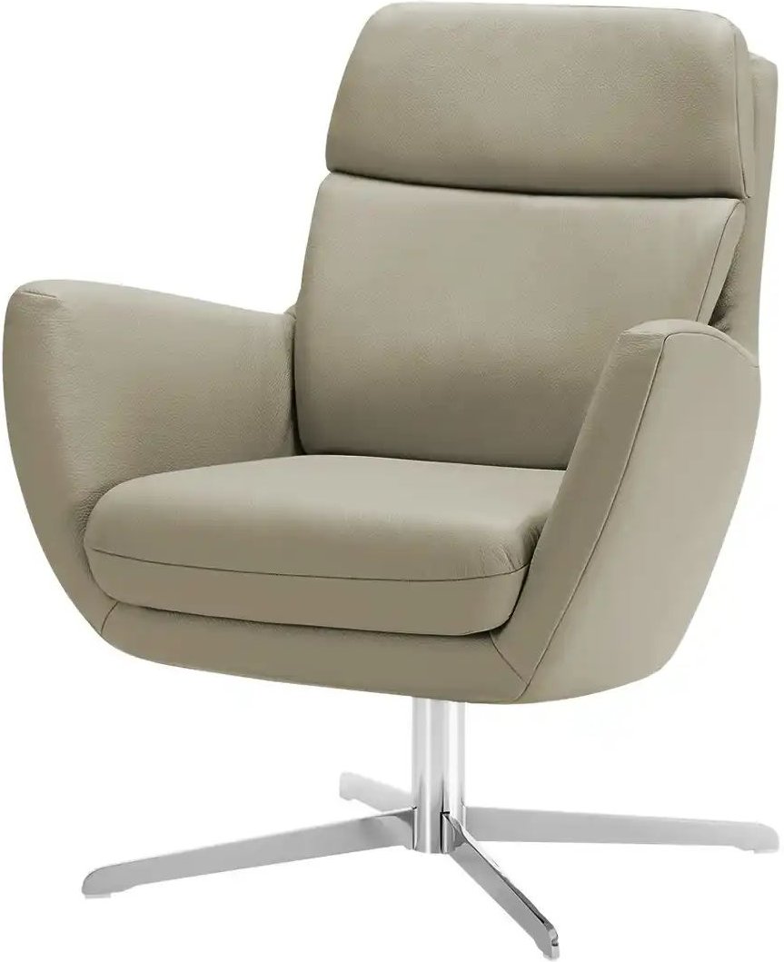 Max Schelling Drehsessel aus Echtleder Sierra ¦ grau ¦ Maße (cm): B: 76 H: 93 T: 79.0 Polstermöbel > Sessel > Drehsessel...