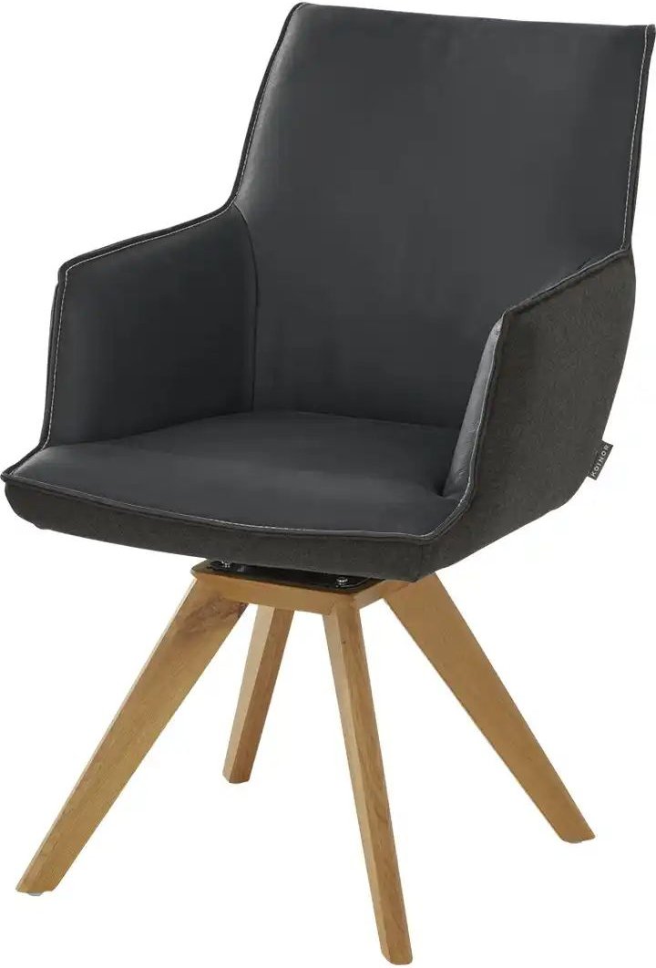 KOINOR Armlehnstuhl Leder Schwof ¦ grau ¦ Maße (cm): B: 57 H: 90 T: 66.0 Stühle > Esszimmerstühle > Esszimmerstühle mit...