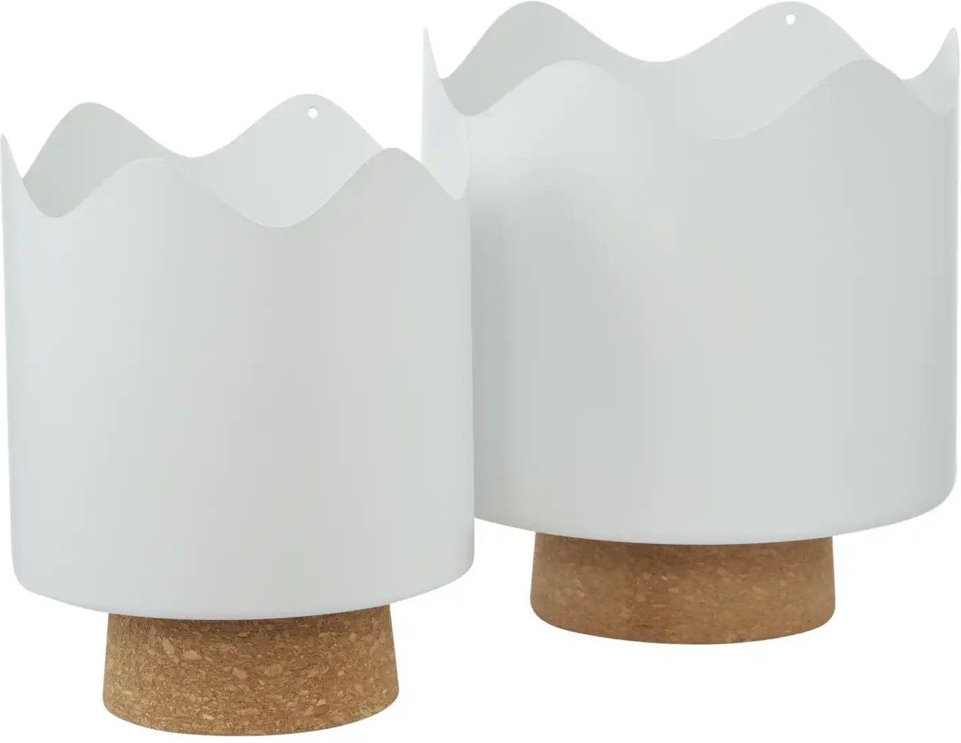 HOME STORY Übertopf 2er Set ¦ weiß ¦ Metall ¦ Maße (cm): H: 19 Ø: 17.5 Accessoires > Dekoartikel - Höffner