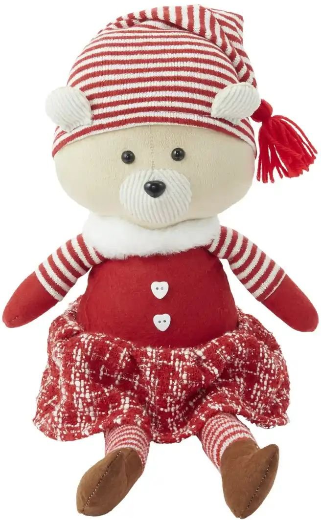 HOME STORY Weihnachtsfigur Bär   ¦ rot ¦ Polyester,Sand,Kunststoff ¦ Maße (cm): B: 12 H: 60 Weihnachten - Höffner