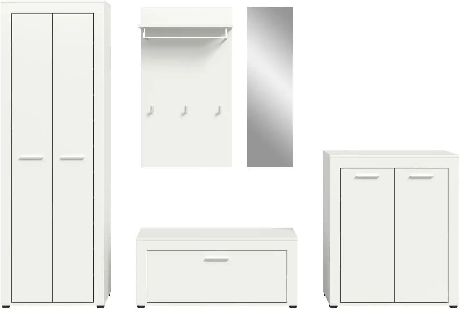 Garderobenkombination ¦ weiß ¦ Maße (cm): B: 285 H: 191 Garderoben & Kleiderstangen > Garderobensysteme - Höffner