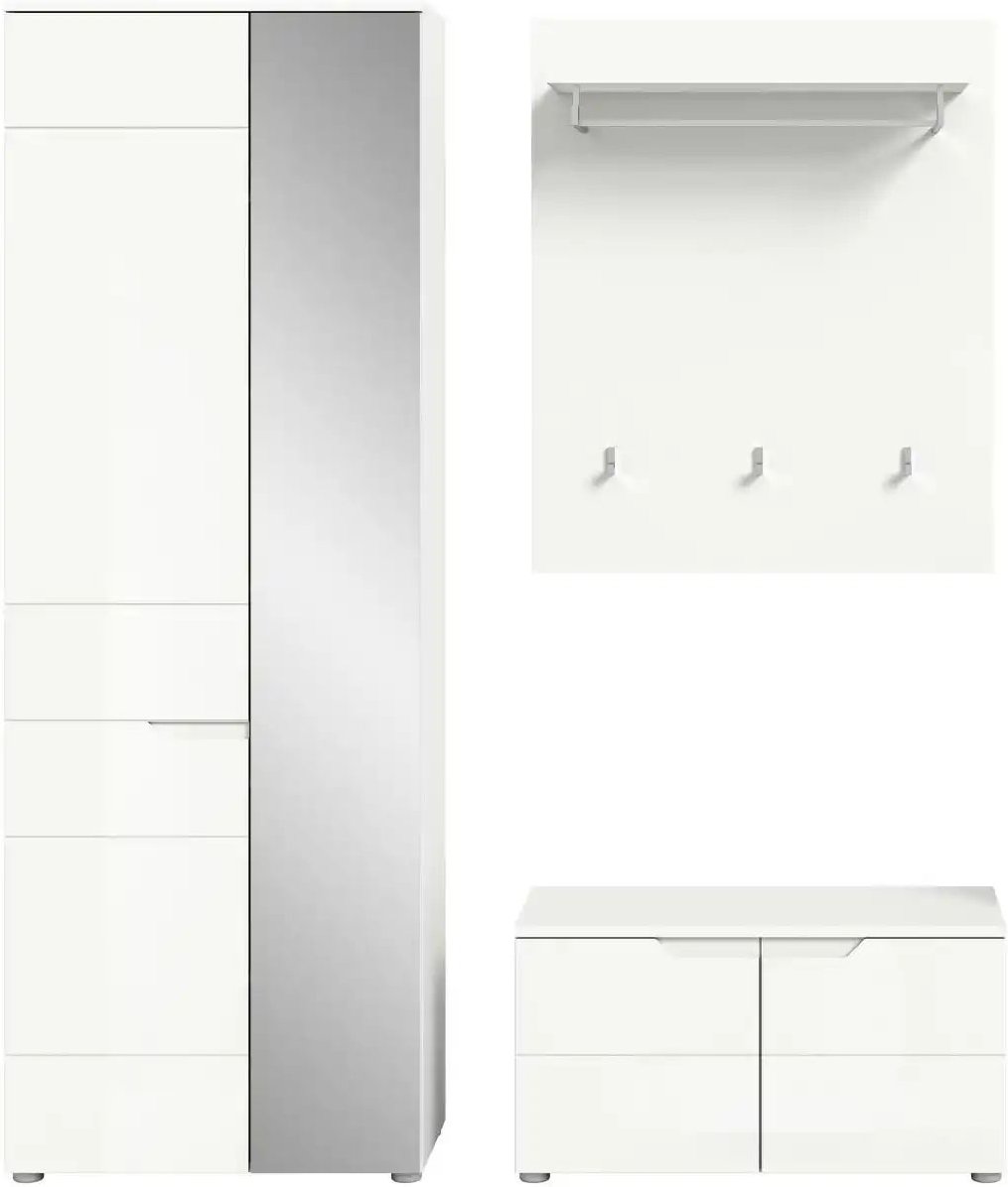 Garderobenkombination ¦ weiß ¦ Maße (cm): B: 163 H: 193 T: 37.0 Garderoben & Kleiderstangen > Garderoben - Höffner