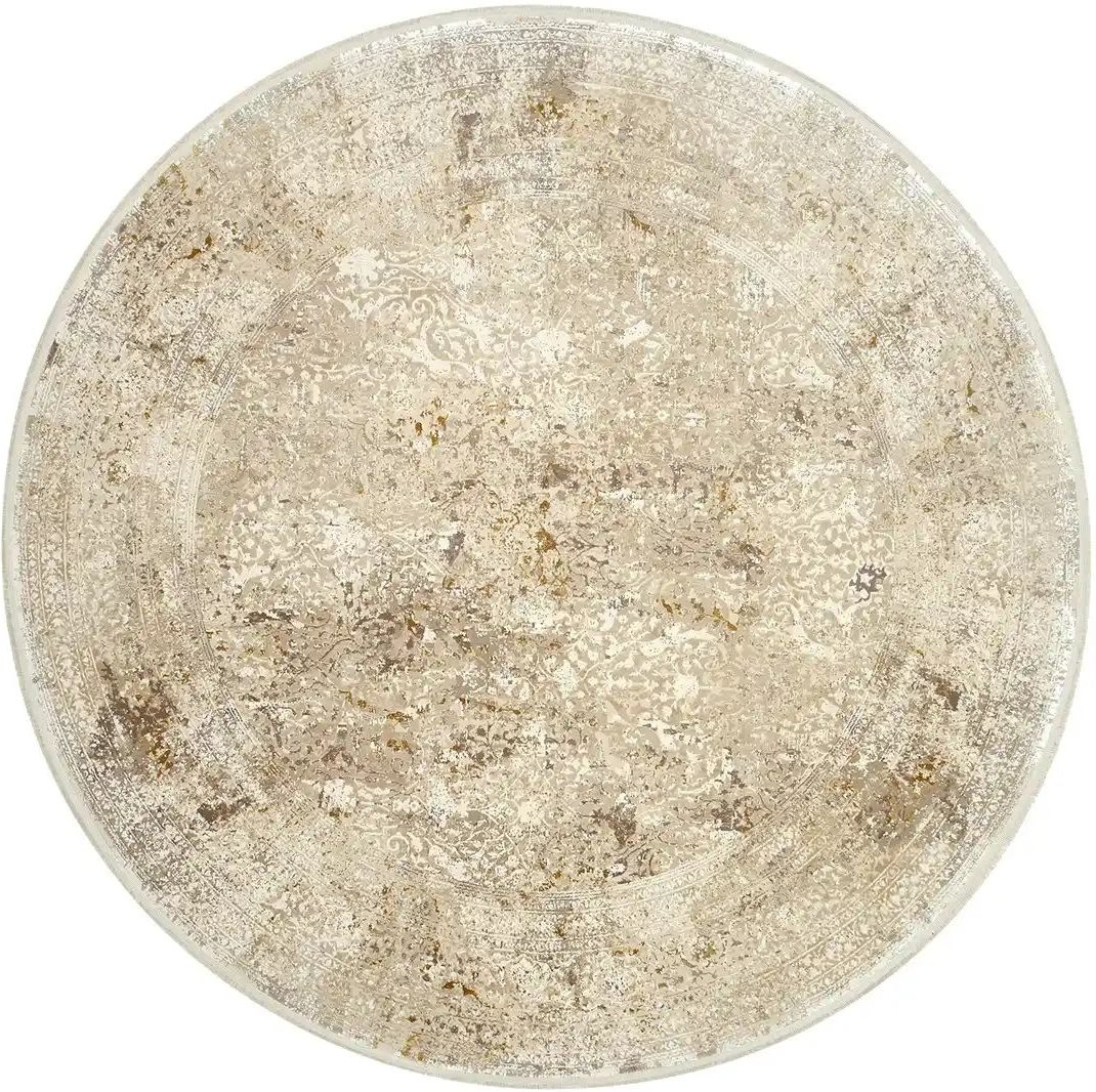 meinTeppich Kurzflorteppich Palermo ¦ beige ¦ Synthetische Fasern Ø: 200 Teppiche > Vintage Teppiche - Höffner