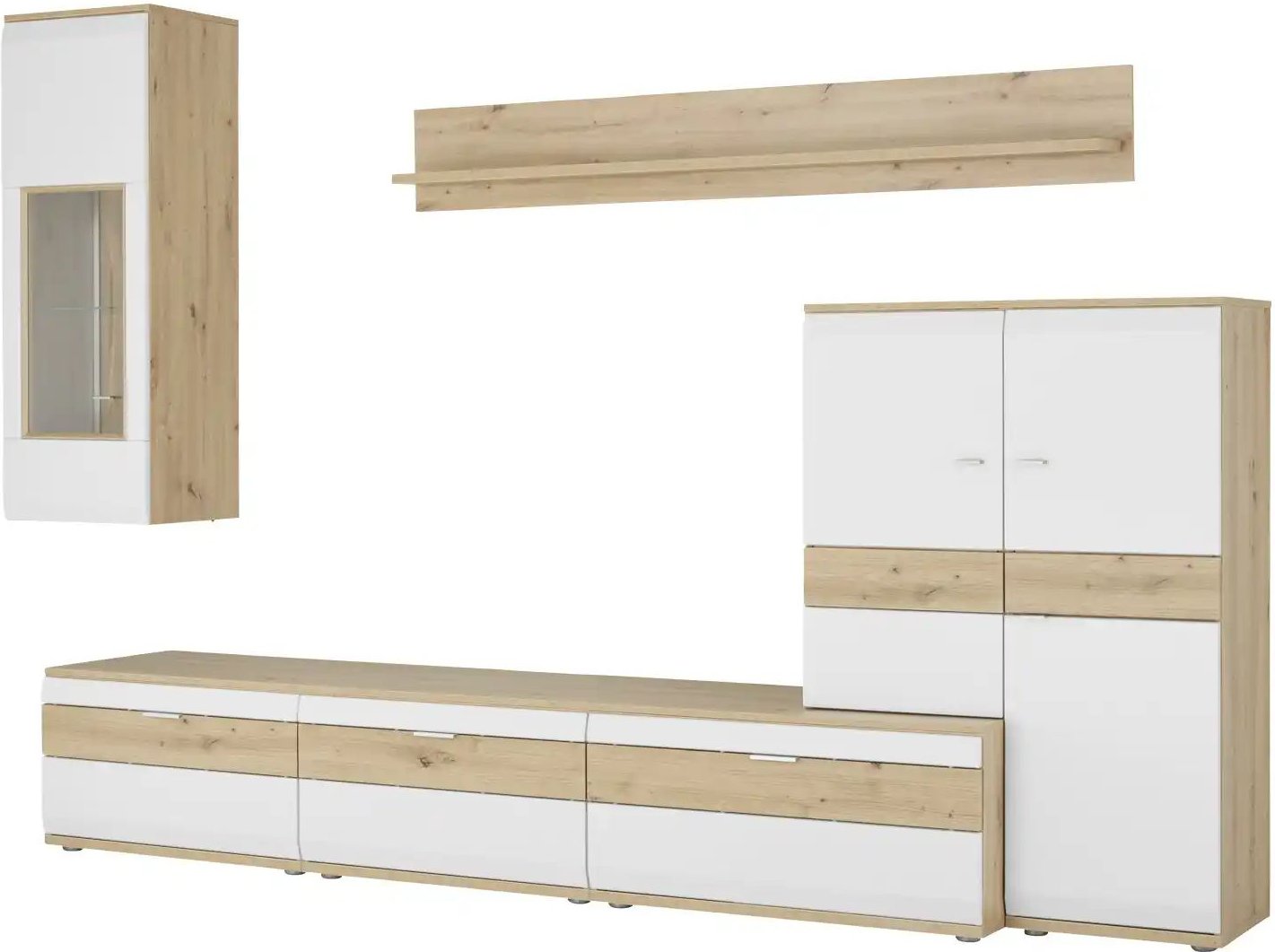 Wohnkombination Eldena ¦ grau ¦ Maße (cm): B: 285 H: 215 T: 53.0 Kommoden & Sideboards > Wohnwände - Höffner