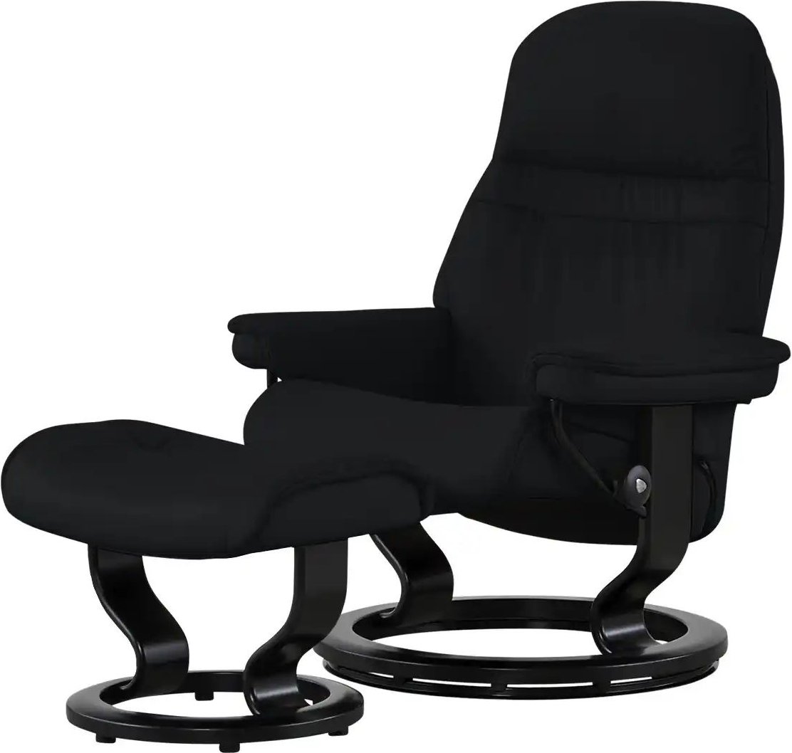 Stressless Relaxsessel mit Hocker Leder Sunrise M ¦ schwarz ¦ Maße (cm): B: 79 H: 103 T: 73.0 Polstermöbel > Sessel > Fe...
