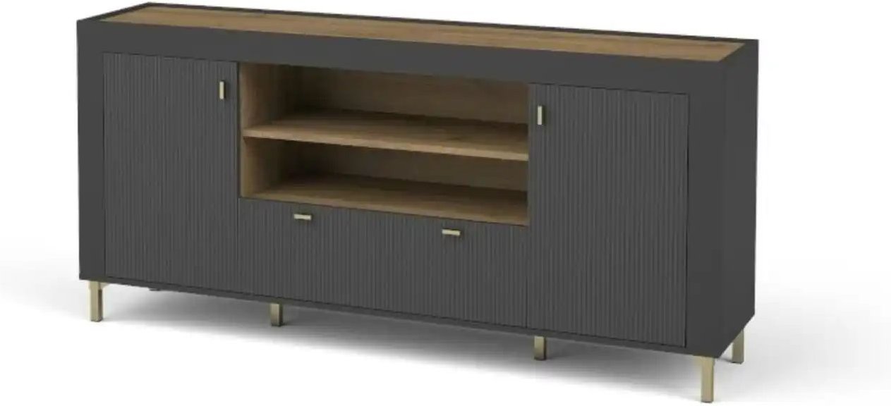Thumbnail - Sideboard Mossa ¦ schwarz ¦ Maße (cm): B: 177,1 H: 83,6 Kommoden & Sideboards > Sideboards - Höffner