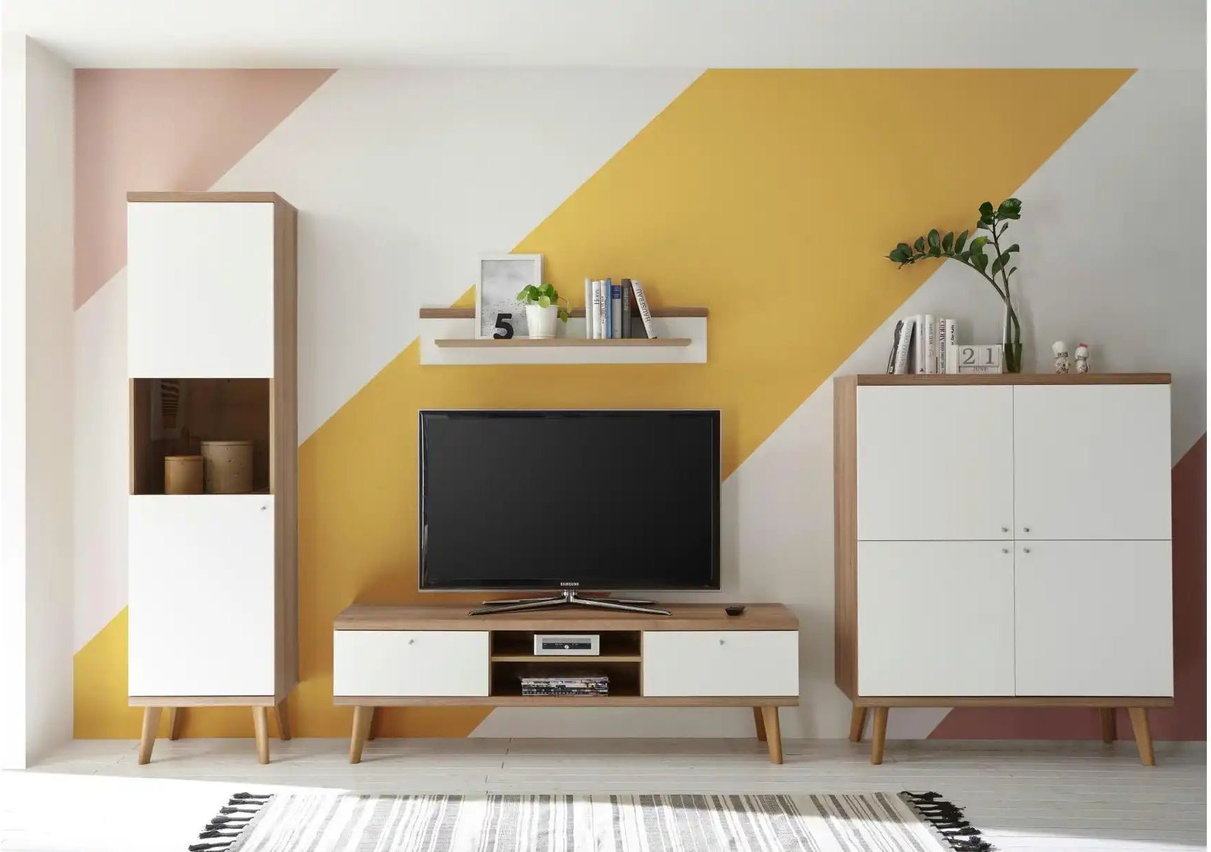 Thumbnail - Wohnwand Lessay ¦ weiß ¦ Maße (cm): B: 337 H: 197 T: 40.0 Kommoden & Sideboards > Wohnwände - Höffner