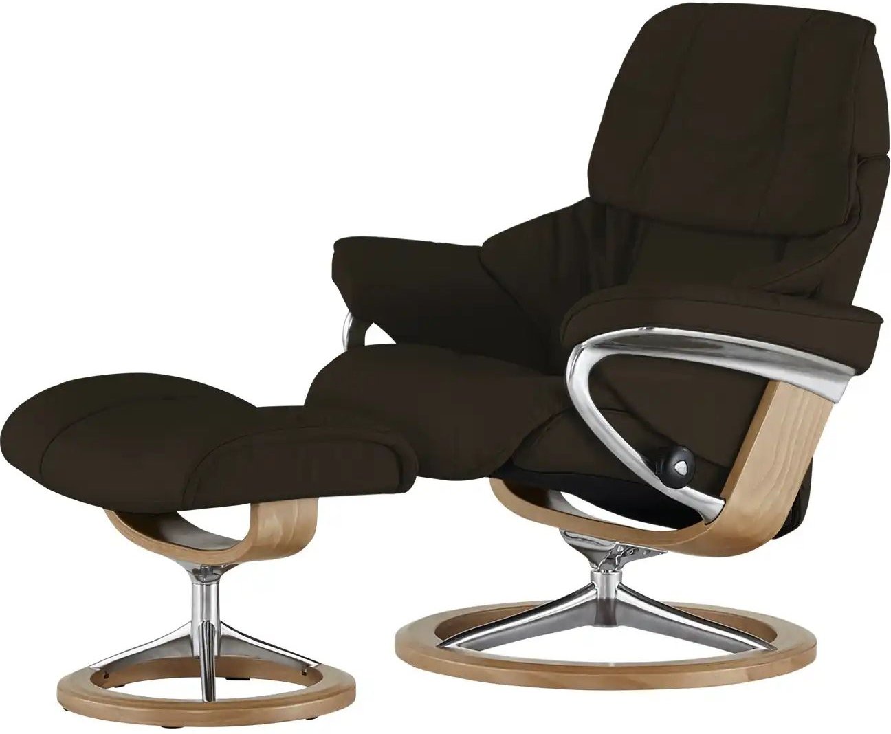 Stressless Relaxsessel mit Hocker Reno L ¦ braun ¦ Maße (cm): B: 92 H: 110 T: 80.0 Polstermöbel > Sessel > Fernsehsesse...
