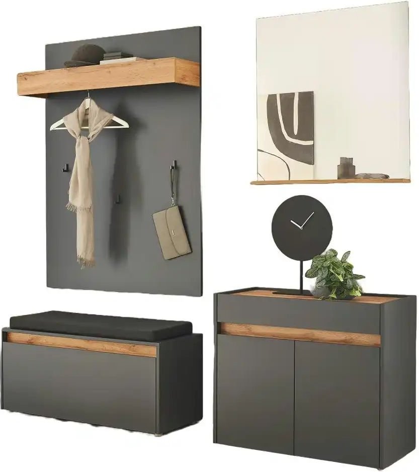 Garderobenkombination ¦ grau ¦ Maße (cm): B: 260 H: 200 Garderoben & Kleiderstangen > Garderobensysteme - Höffner