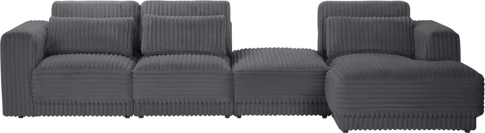 switch Ecksofa in modernem Breitcord Torrino ¦ grau ¦ Maße (cm): B: 372 H: 95 T: 173.0 Polstermöbel > Sofas > Ecksofas -...