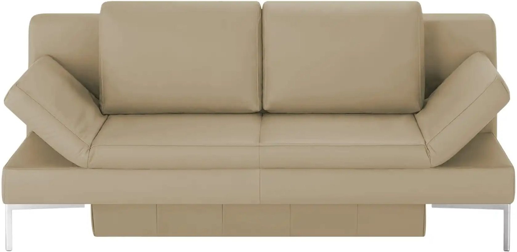 Schlafsofa mit Sitz- und Rückenfläche aus Echtleder Kenny ¦ beige ¦ Maße (cm): B: 204 H: 88 T: 91.0 Polstermöbel > Sofas...