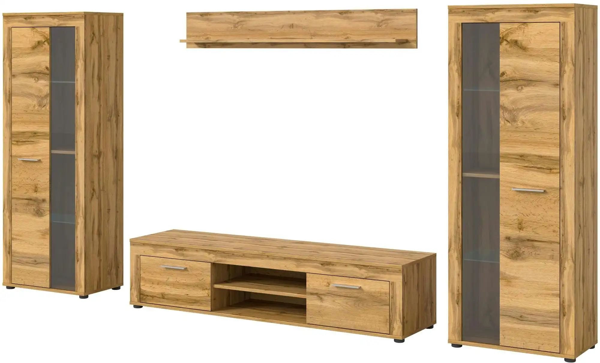 Wohnwand Bardenas ¦ holzfarben ¦ Maße (cm): B: 310 H: 159 T: 35.0 Kommoden & Sideboards > Wohnwände - Höffner