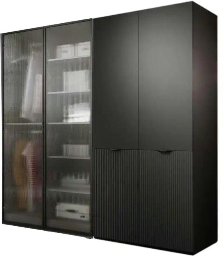 Drehtürenschrank 4 türig Sandbox ¦ schwarz ¦ Maße (cm): B: 202 H: 200 Schränke > Kleiderschränke > Drehtürenschränke - H...