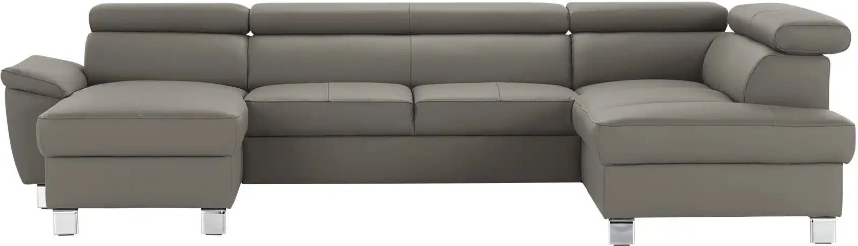 uno Wohnlandschaft aus Echtleder Avola ¦ grau ¦ Maße (cm): B: 315 H: 90 T: 208.0 Polstermöbel > Sofas > Wohnlandschaften...