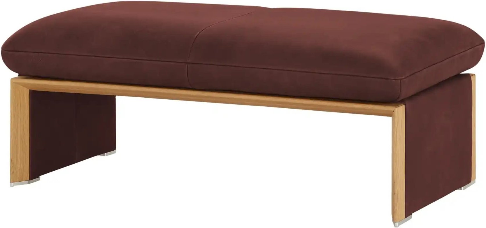 KOINOR Hockerbank mit Massivholzrahmen aus Wildeiche Humfrey ¦ rot ¦ Maße (cm): B: 120 H: 43 T: 60.0 Polstermöbel > Hock...