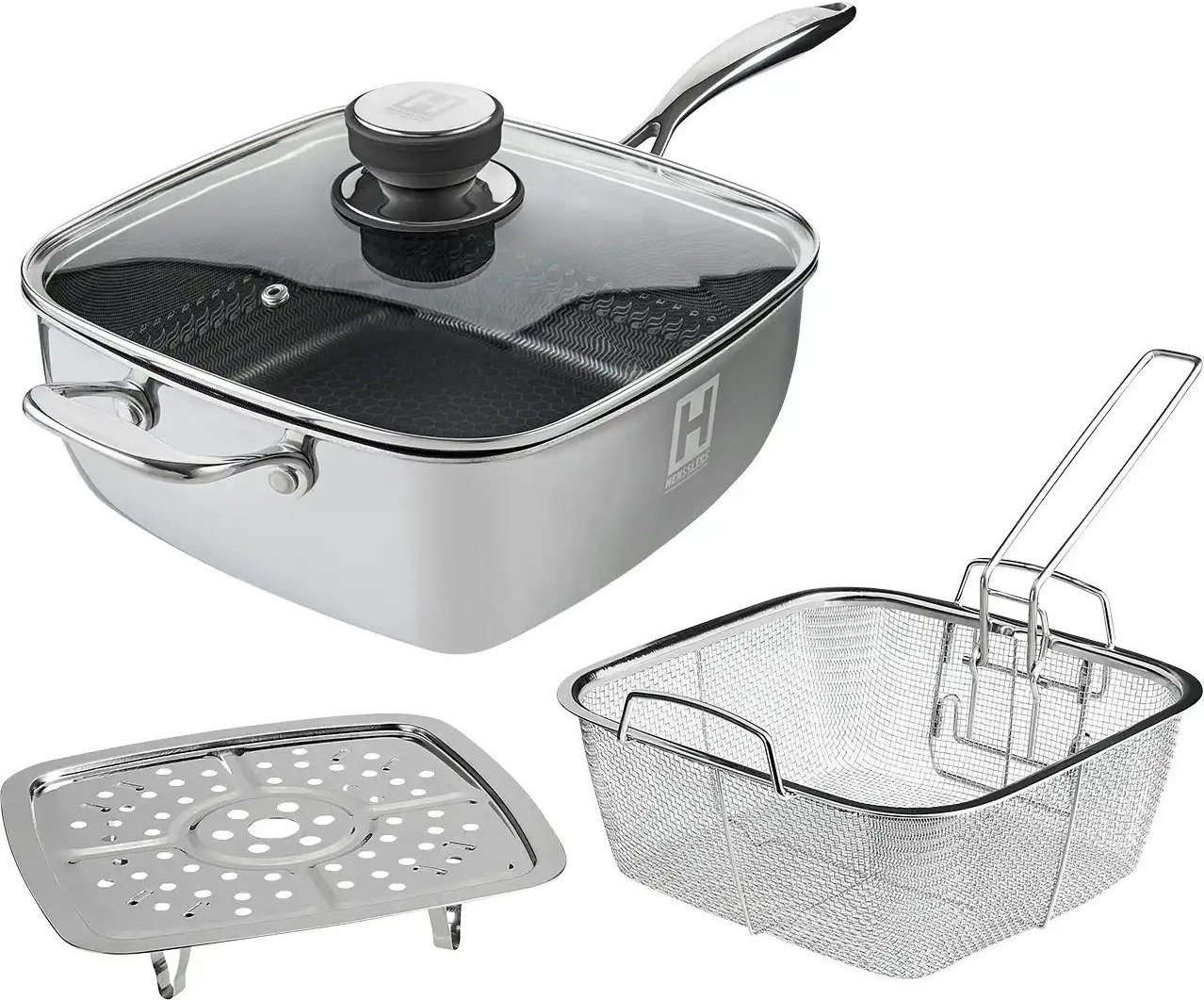 Hensslers Schmorpfanne ¦ silber ¦ Edelstahl ¦ Maße (cm): B: 25,5 H: 9,5 Töpfe & Pfannen & Zubehör > Pfannen > Schmorpf...