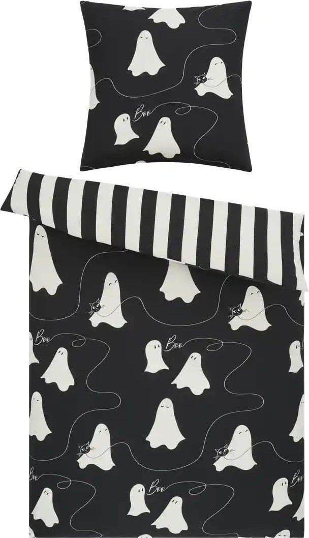 como Renforcé Wende-Bettwäsche  Ghosts ¦ schwarz ¦ Maße (cm): B: 135 Bettwaren > Bettwäsche > Bettwäsche ganzjährig - Hö...