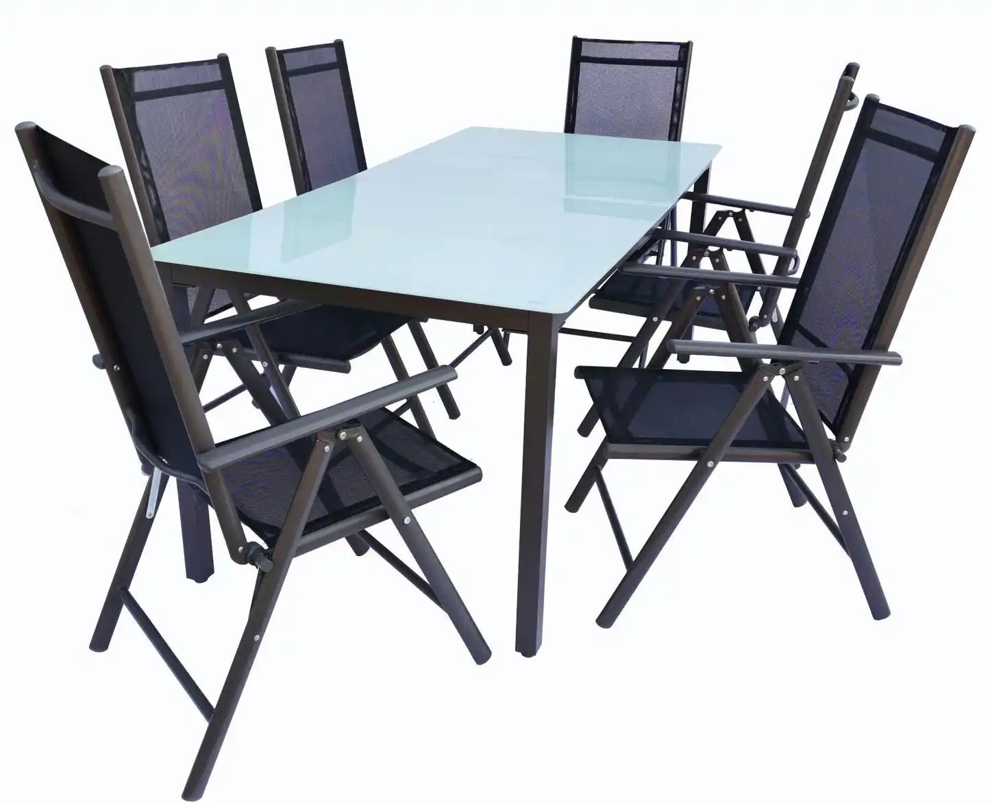 Gartenmöbel 7er-Set ¦ schwarz ¦ Maße (cm): B: 190 H: 73 Garten > Gartenmöbel > Gartenmöbelsets - Höffner