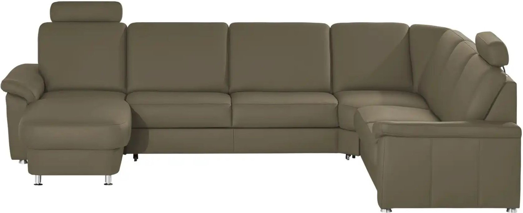 meinSofa Wohnlandschaft Leder Carolin ¦ grau ¦ Maße (cm): B: 330 H: 91 T: 240.0 Polstermöbel > Sofas > Schlafsofas - Höf...