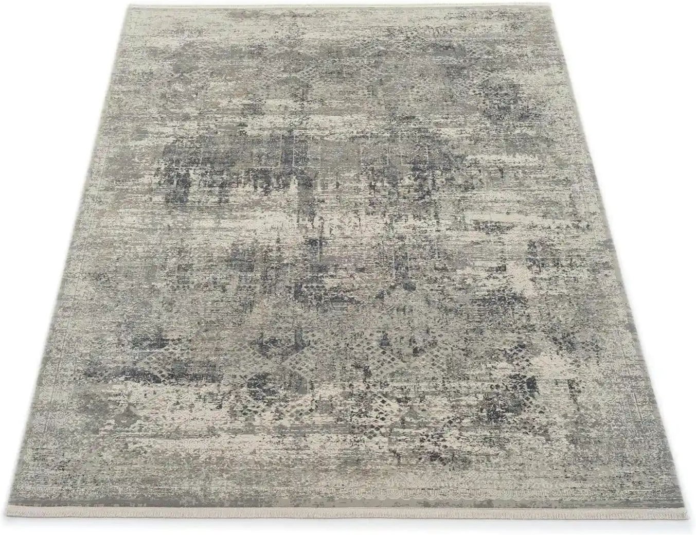 Musterring Webteppich Apollo ¦ grau ¦ Viskose,Synthetische Fasern ¦ Maße (cm): B: 80 H: 0,8 Teppiche > Wohnteppiche - H...