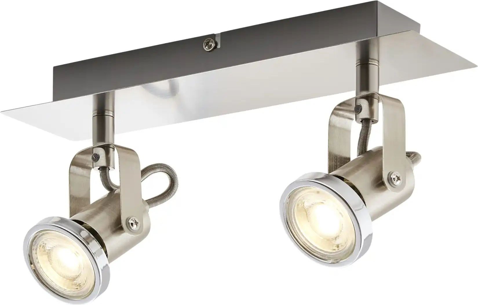 KHG Spot 2-flammig Nickel matt ¦ silber ¦ Maße (cm): B: 28 H: 12 T: 7.0 Lampen & Leuchten > Strahler & Spots - Höffn...