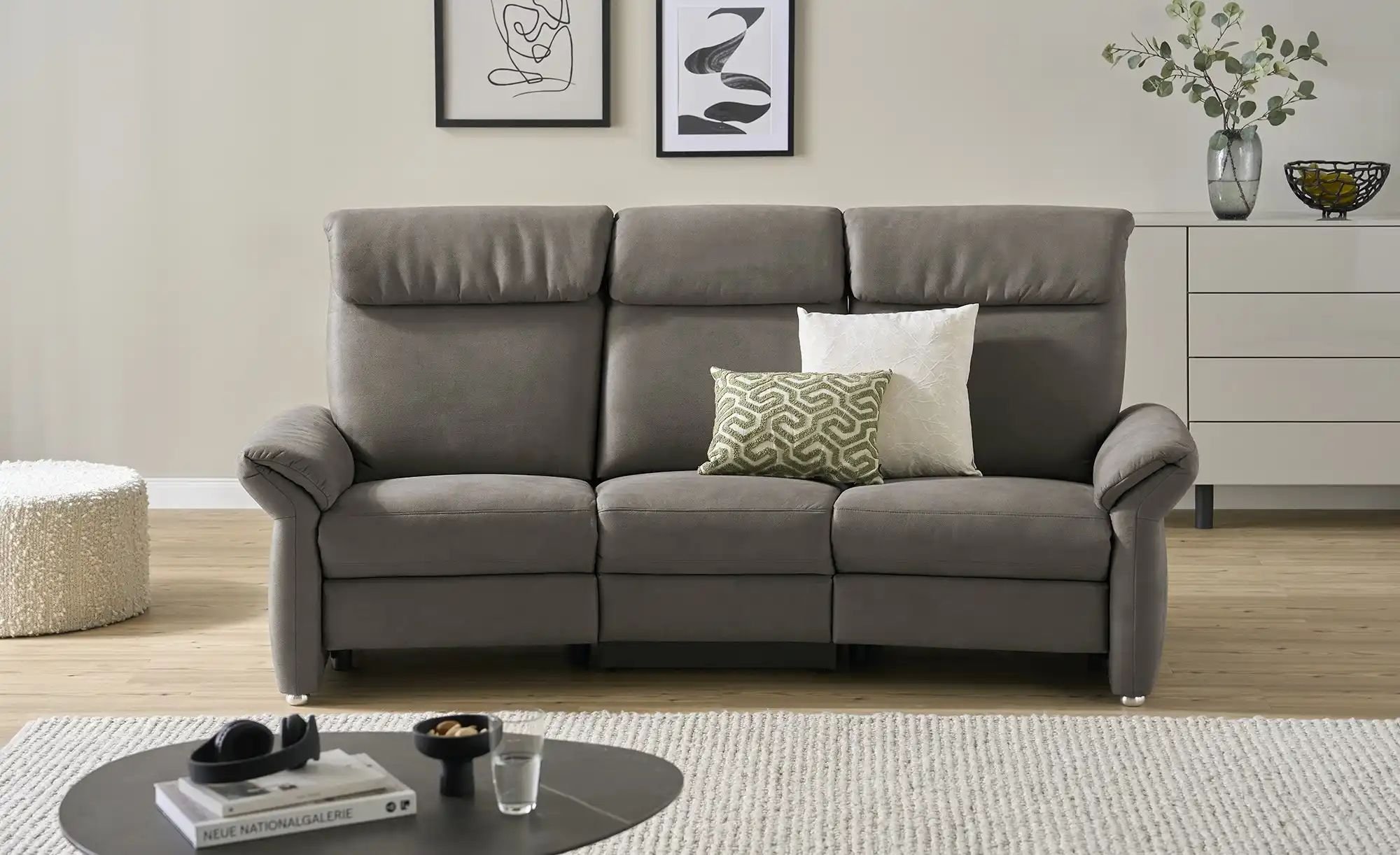 Wohnwert Trapezsofa Melina ¦ grau ¦ Maße (cm): B: 226 H: 107 T: 102.0 Polstermöbel > Sofas > 3-Sitzer - Höffner