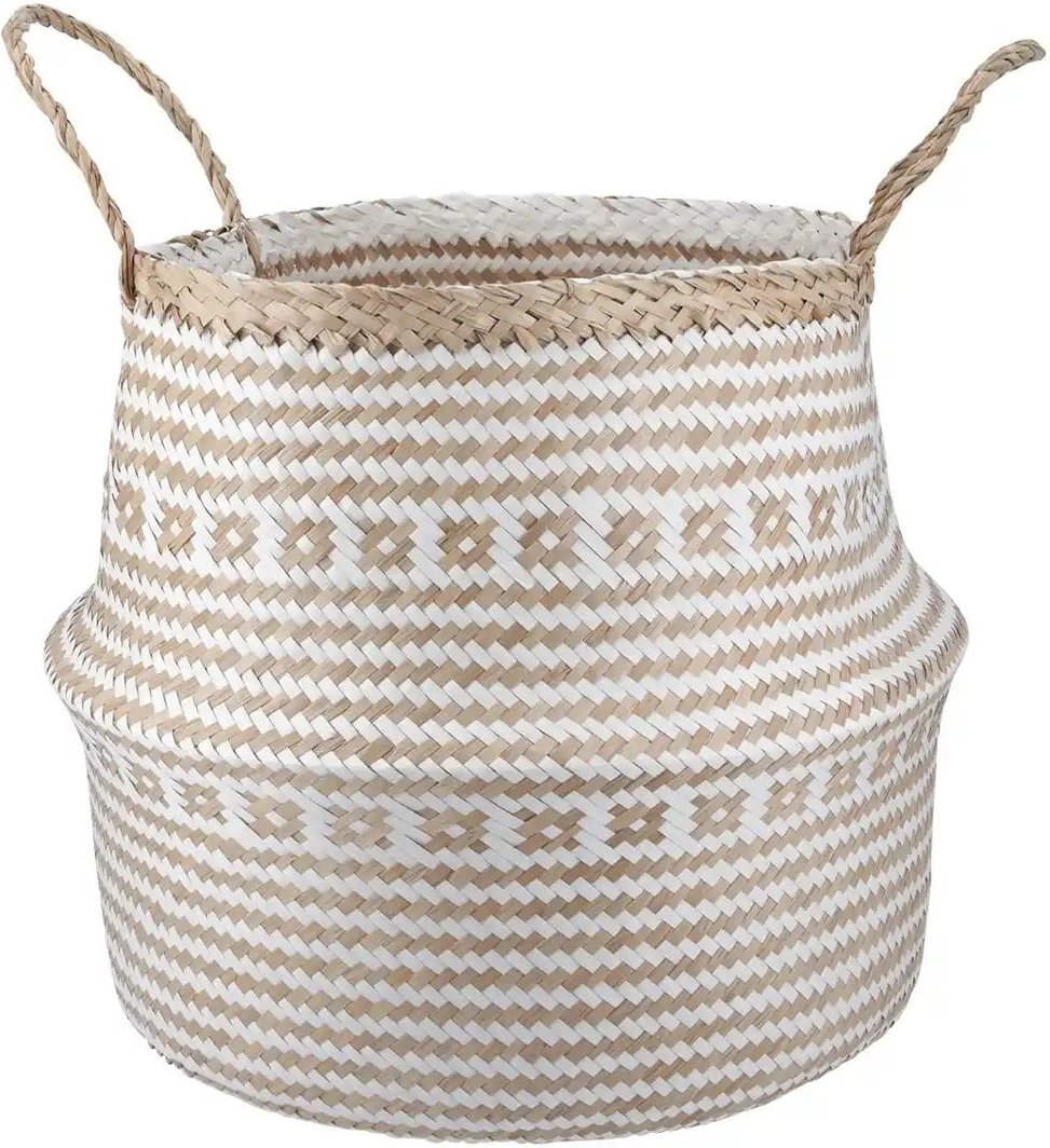 Aufbewahrungskorb Ethno ¦ mehrfarbig ¦ Seegras,Karton ¦ Maße (cm): H: 37 Ø: 40 Aufbewahrung > Körbe - Höffner
