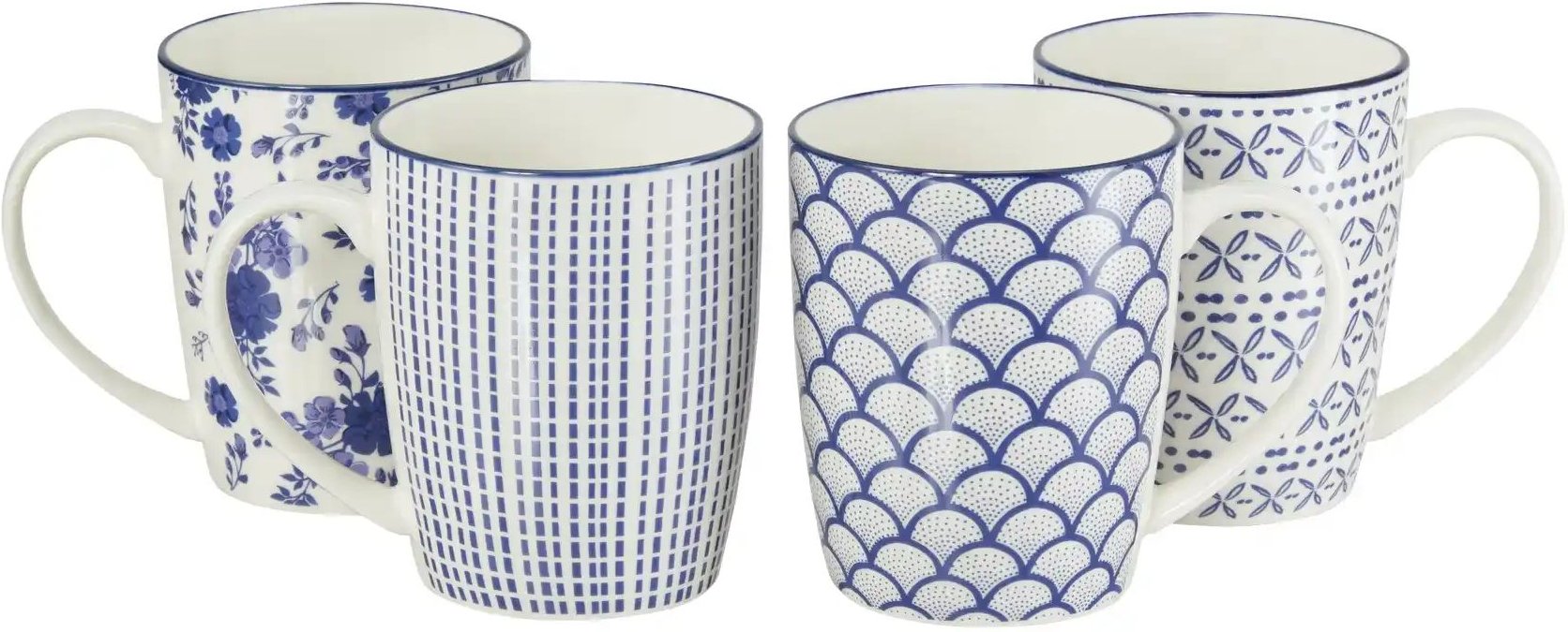 KHG Kaffeebecher 4er Set Vario ¦ blau ¦ Porzellan ¦ Maße (cm): B: 10 H: 11,8 Geschirr > Tassen - Höffner