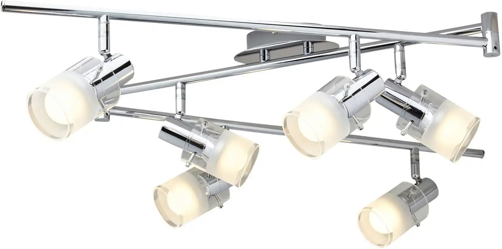 KHG LED- Deckenstrahler 6-flammig chrom ¦ silber ¦ Maße (cm): B: 170 H: 15 T: 13.5 Lampen & Leuchten > LED-Leuchten ...