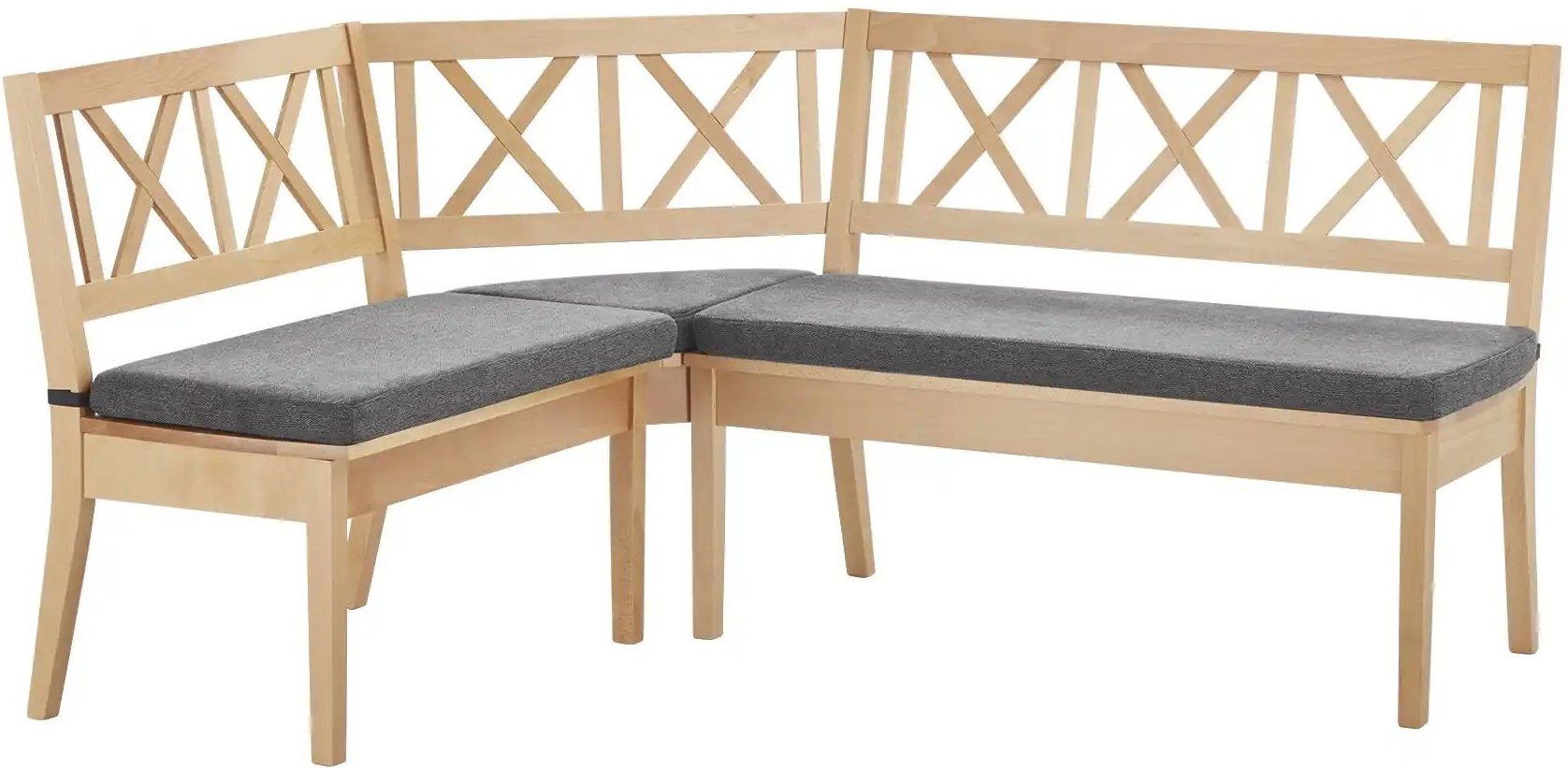 Woodford Eckbank massiv Olivia ¦ grau ¦ Maße (cm): H: 90 Bänke > Eckbänke - Höffner