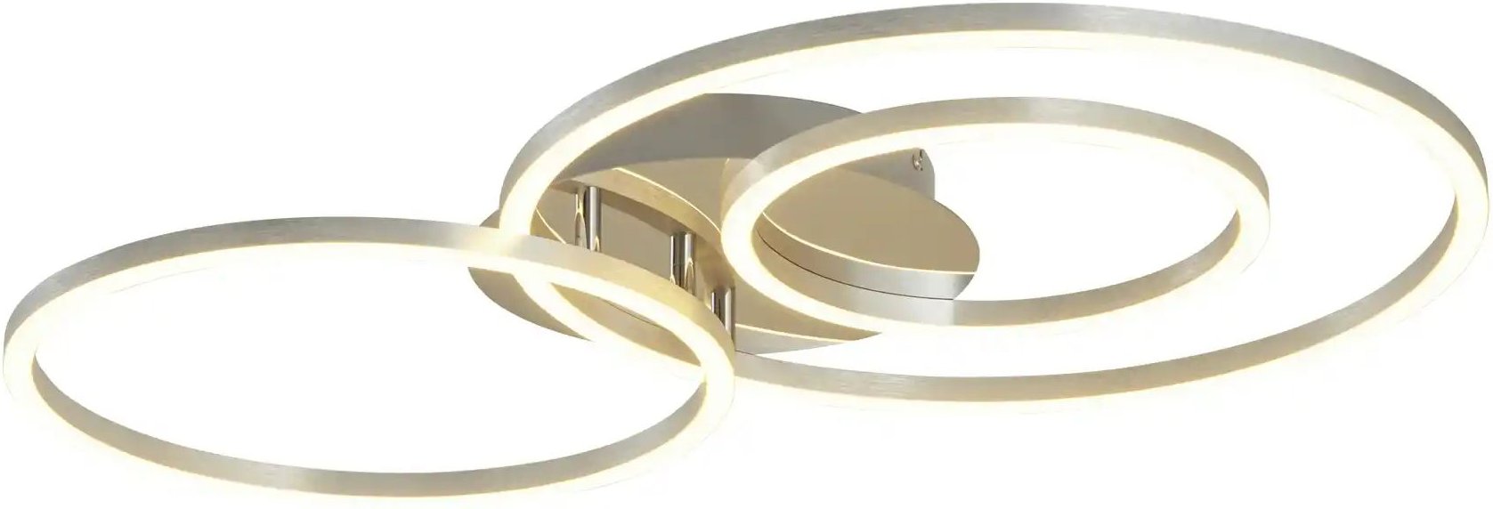 Meisterleuchten LED-Deckenleuchte Aluminium gebürstet 3-Kreise ¦ silber ¦ Maße (cm): B: 72,5 H: 8 T: 45.0 Lampen & L...