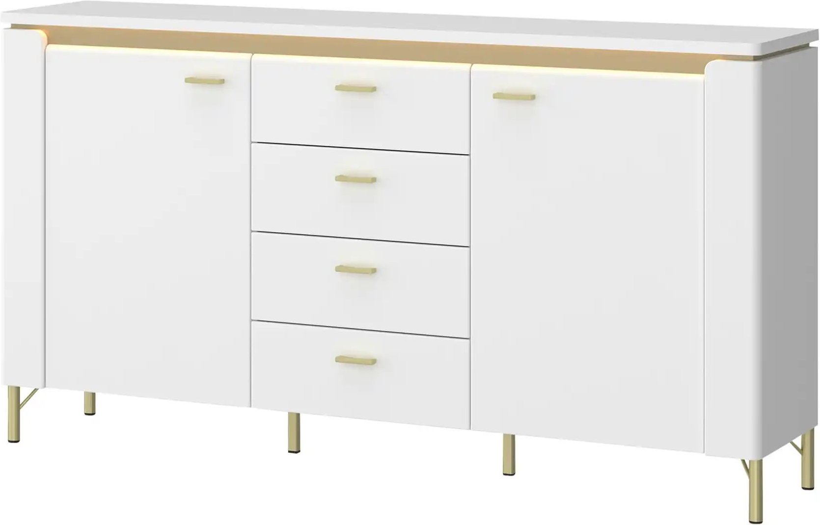 Sideboard mit Softclose Losini ¦ weiß ¦ Maße (cm): B: 155,3 H: 87,3 T: 40.0 Kommoden & Sideboards > Sideboards - Höffner