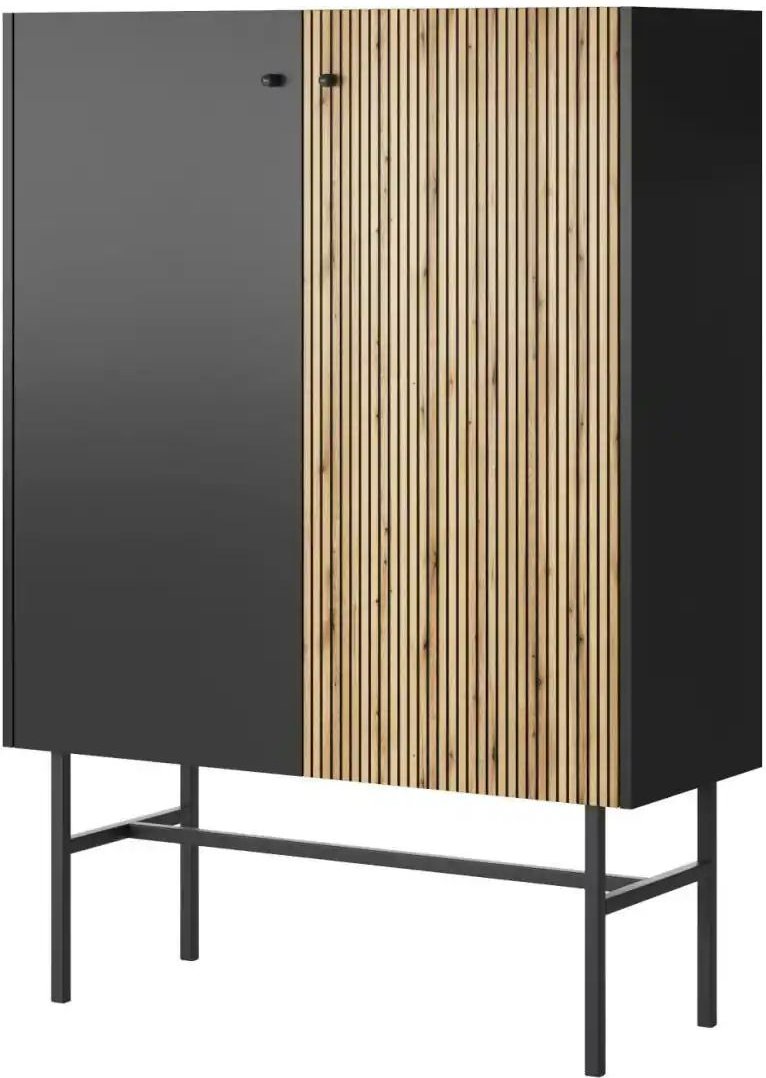 Thumbnail - Selsey Highboard ¦ schwarz ¦ Maße (cm): B: 93,2 H: 131,7 Kommoden & Sideboards > Highboards - Höffner
