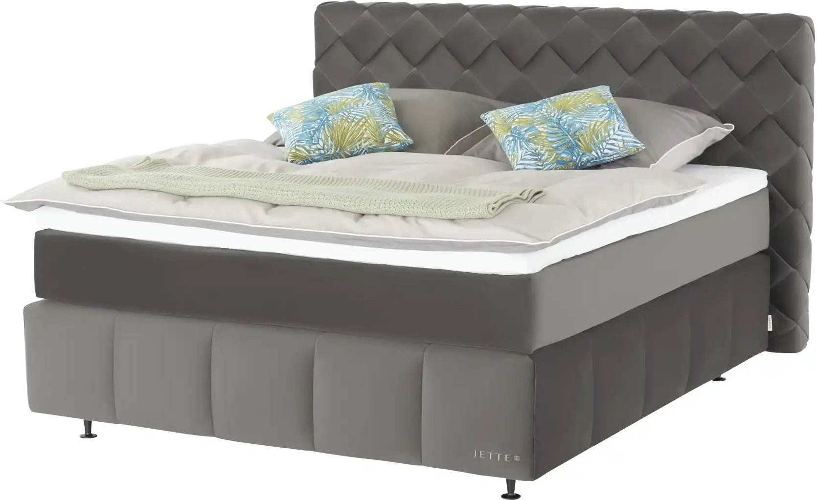 Jette Home Boxspringbett Braid ¦ grau ¦ Maße (cm): B: 182 H: 123 Betten > Boxspringbetten - Höffner