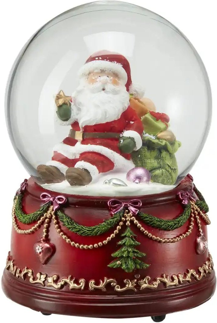 HOME STORY Schneekugel ¦ rot ¦ Polyresin (Kunstharz),Kunststoff ¦ Maße (cm): B: 10,5 H: 15,2 T: 10.5 Weihnachten - Höf...