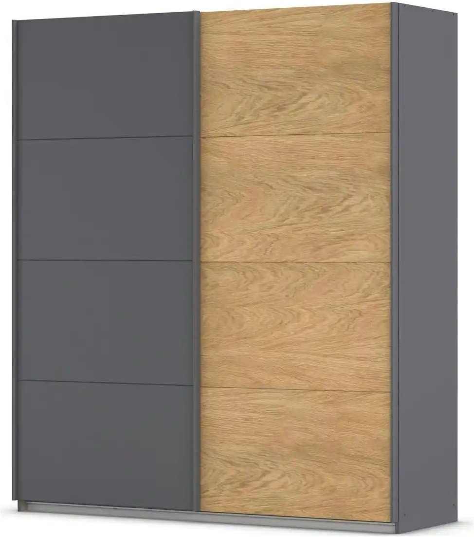 Schwebetürenschrank 2 türig Malva Extra ¦ grau ¦ Maße (cm): B: 181 H: 210 Schränke > Kleiderschränke > Schwebetürenschrä...