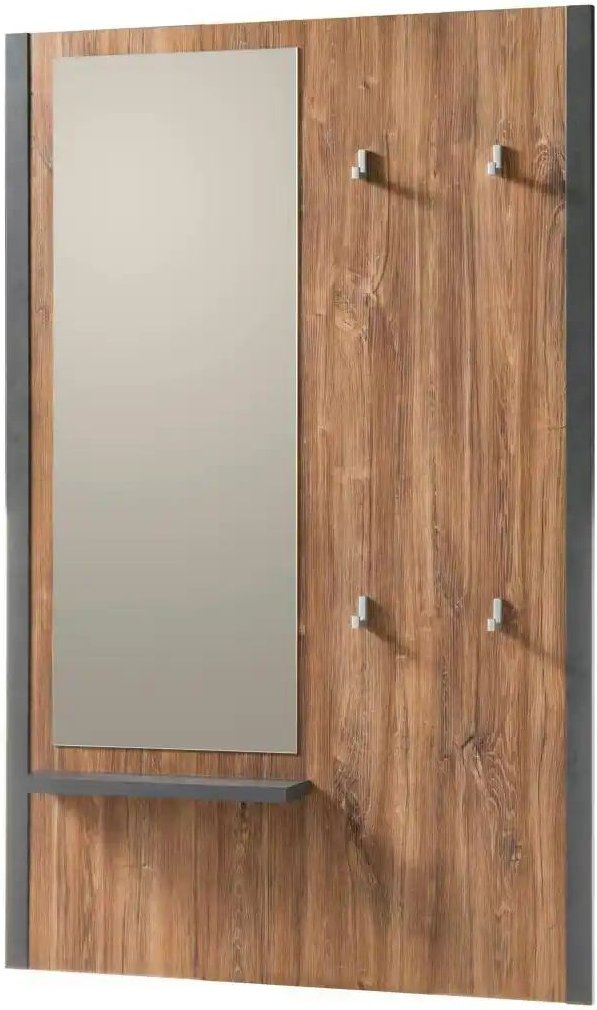 Garderobenpaneel Dinan ¦ braun ¦ Holzwerkstoff ¦ Maße (cm): B: 90 H: 138 T: 14.0 Garderoben & Kleiderstangen > Wandgard...