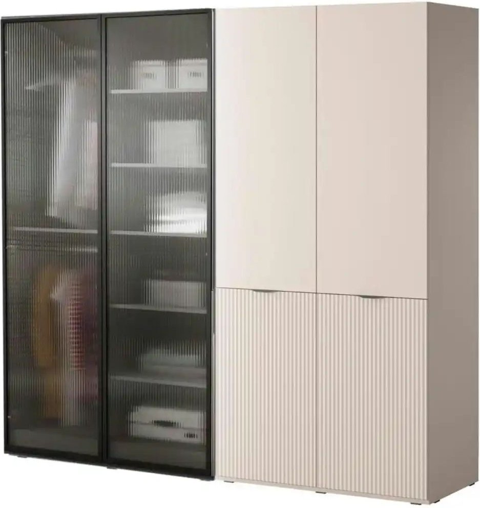 Thumbnail - Drehtürenschrank 4 türig Sandbox ¦ beige ¦ Maße (cm): B: 202 H: 200 Schränke > Kleiderschränke > Drehtürenschränke - Höf...