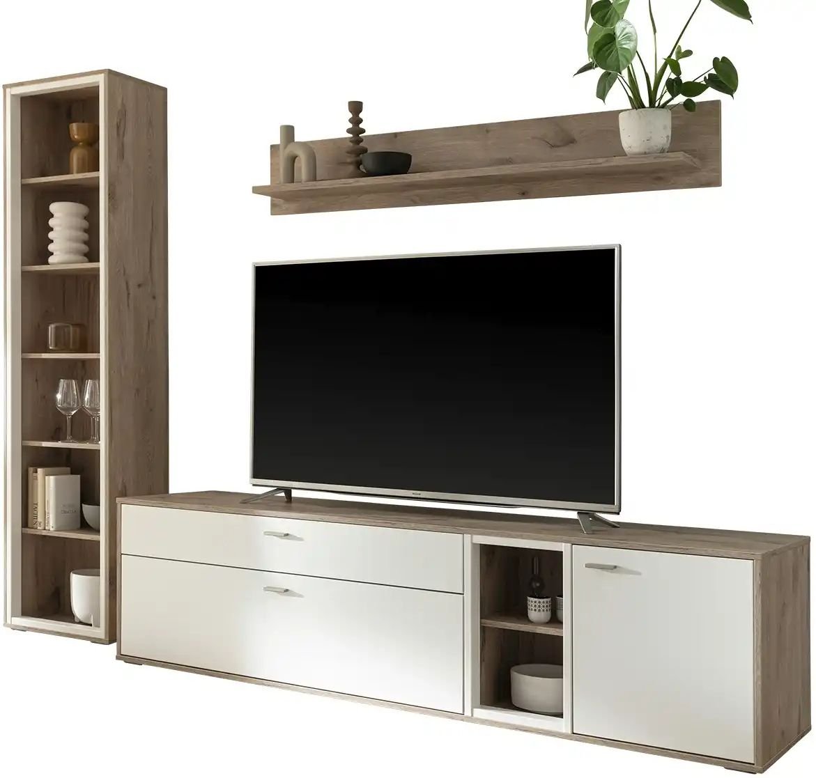 uno Wohnkombination Santerno ¦ holzfarben ¦ Maße (cm): B: 249 H: 197 T: 50.0 Kommoden & Sideboards > Wohnwände - Höffne...