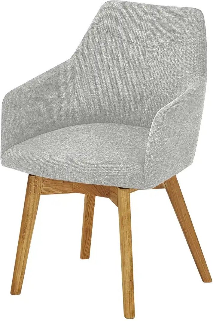 Woodford Armlehnstuhl mit Massivholzgestell Muron ¦ grau ¦ Maße (cm): B: 57 H: 84 T: 57.0 Stühle > Esszimmerstühle > Ess...