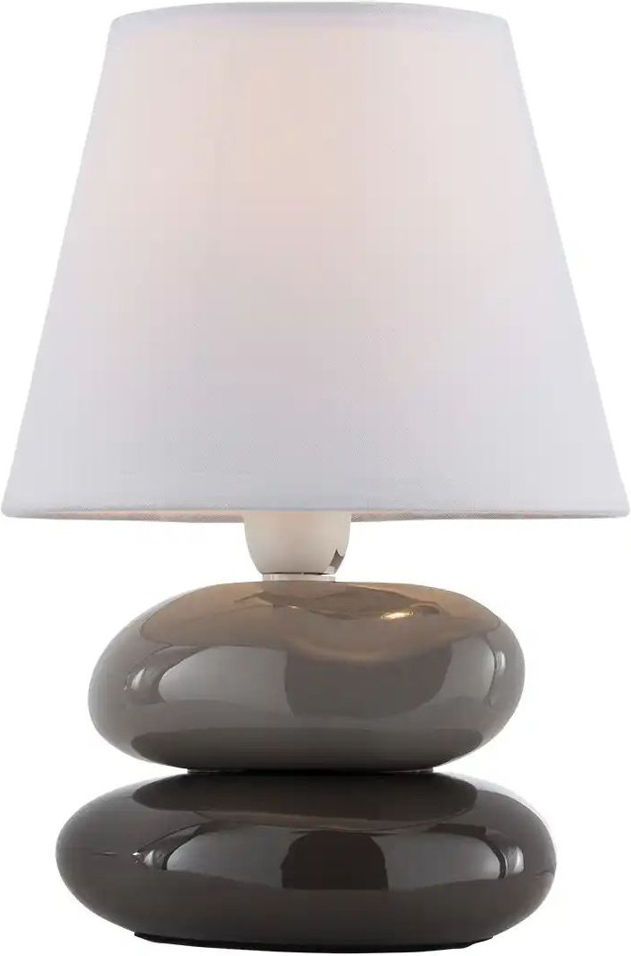 Thumbnail - levelone Tischlampe grau mit Keramikfuß Stoffschirm ¦ mehrfarbig ¦ Maße (cm): H: 23 Ø: 15 Lampen & Leuchten > Tischl...