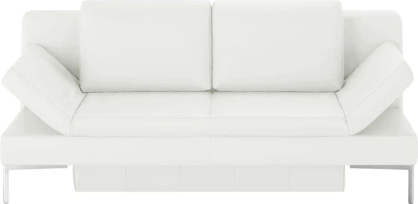 Schlafsofa mit Sitz- und Rückenfläche aus Echtleder Kenny ¦ weiß ¦ Maße (cm): B: 204 H: 88 T: 91.0 Polstermöbel > Sofas ...